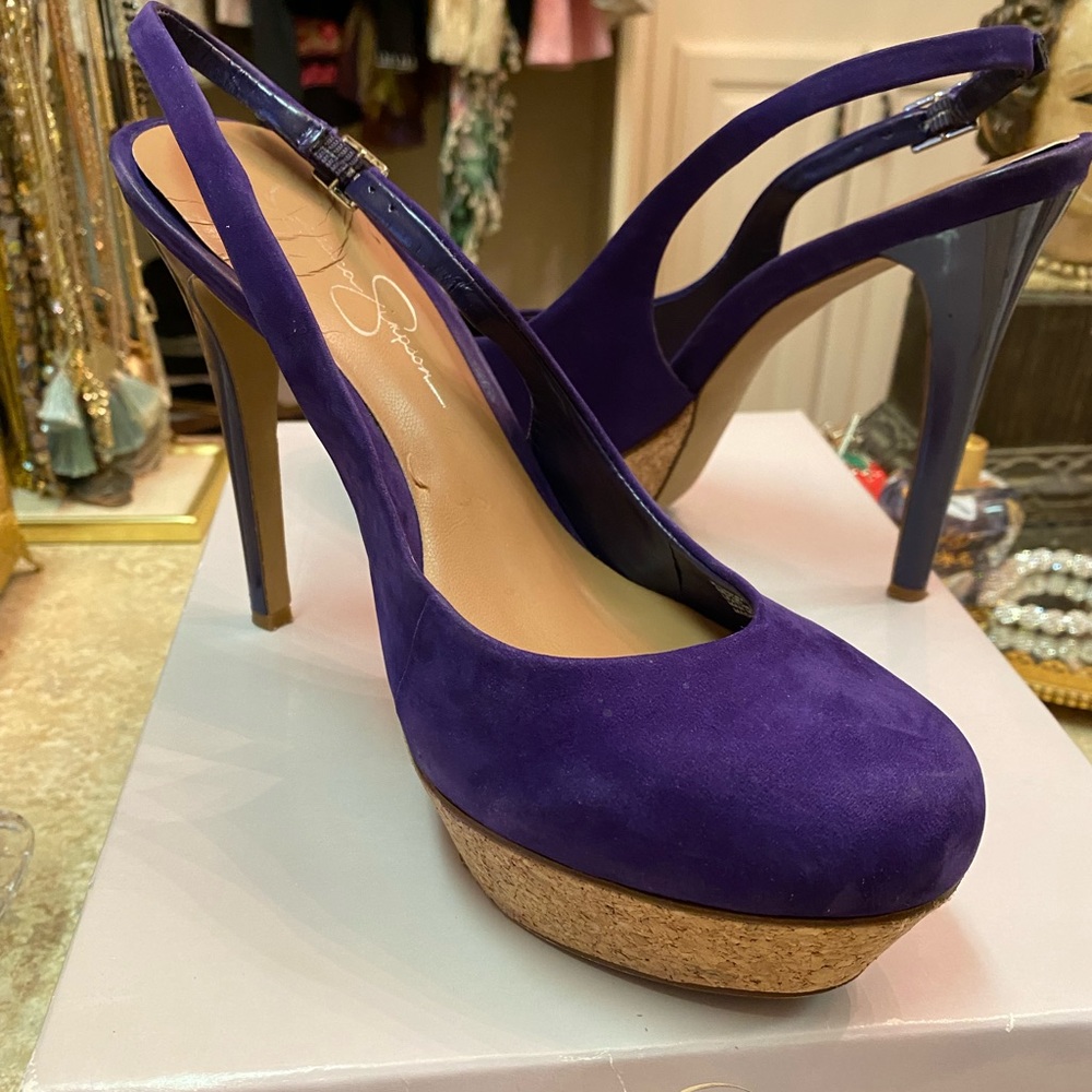 Jessica Simpson sz 8 Petunia Nubuck Platform heel